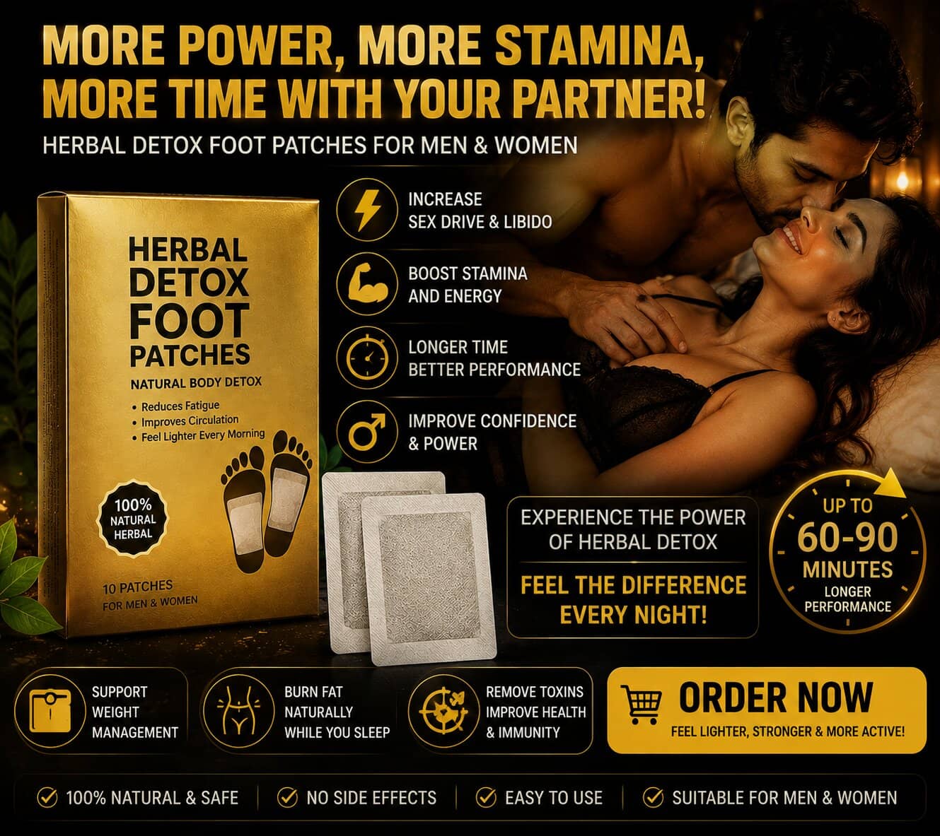 Herbal Foot Patches for Energy, Circulation & Libido Support