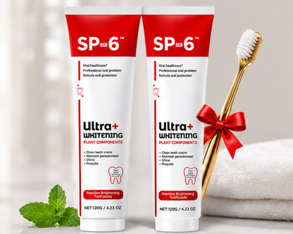 🦷 SP-6 Ultra+ Probiotic Whitening Toothpaste | Probiotic Teeth Whitening for Stains, Bad Breath & Gum Health